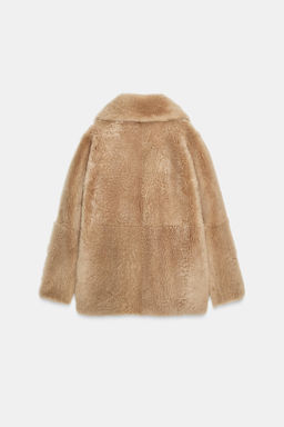LEATHER COAT WITH SHEEPSKIN ZW COLLECTION - Zara фото 11