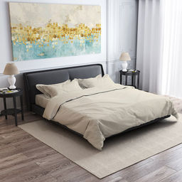 Постельное белье, комплект 2-х спальный "Альстромерия", 4 предмета: пододеяльник на пуговицах 175х215см, евро-простыня 220х240см, 2 наволочки 70х70см с клапаном-запахом, сатин 135г/м2, хлопок 100%, упаковка "подарочная" коробка, вставка ПВХ 50х36,5х7