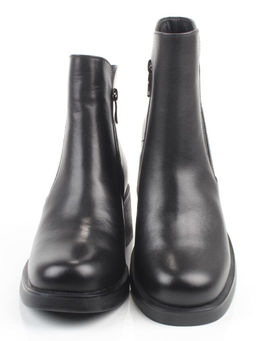 01-M43-6 BLACK Ботинки демисезонные женские (натуральная кожа, байка)