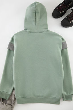 Mint Oversize/Genis Kesim Kapusonlu Reflektor Detayl? Ici Polarl? Sweatshirt TMNSS20SW0205
