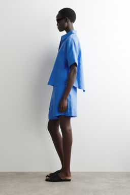 CAMISA DE LINO OVERSIZE DE MANGA CORTA - H&m фото 4