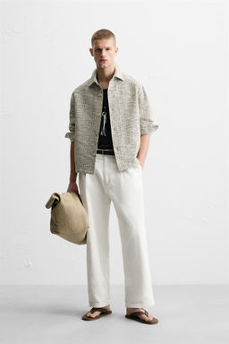 CONTRAST TEXTURED OVERSHIRT