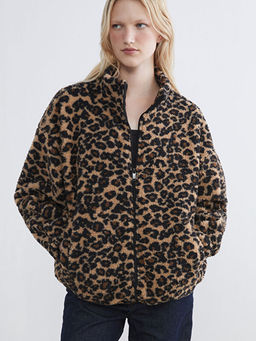Leopar Desenli Oversize Kad?n Pel?? H?rka