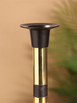 Подсвечник на 1 свечу «Креманка», латунь, чёрный с золотом, 8×8×18 см