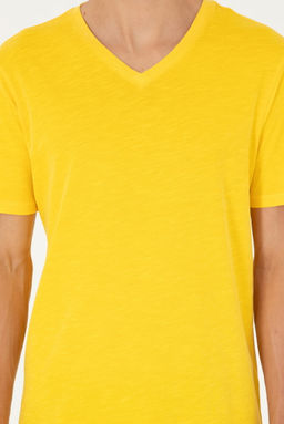 Мужская желтая базовая футболка - U.s. polo assn фото 6