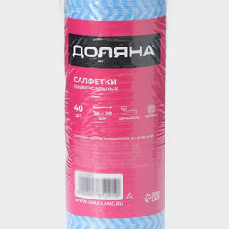 Салфетки в рулоне многоразовые безворсовые в наборе с держателем Доляна, 40 шт, 2020 см, цвет голубой  фото 7