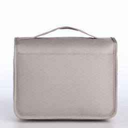 Косметичка-несессер дорожная на молнии, липучках, с ручкой, крючком, серая - Simaland фото 2