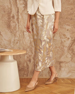 Юбка полупрозрачная с золотым узором KZU001