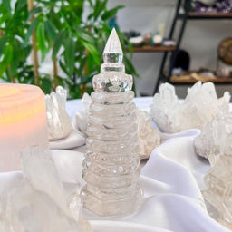 Статуэтка Пагода фен-шуй резная из Горного Хрусталя