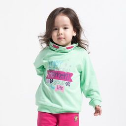 CRB wear/CWKG 62812-38-282 Джемпер модель худи для девочки, светло-зеленый/Ex.Cherubino