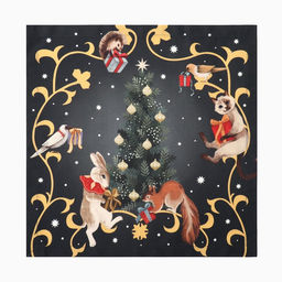 Набор салфеток сервировочных «Этель» Fairy tale, 4 шт., чёрные, 40×40 см