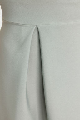 Mint Kruvaze Yaka Skater/Belden Ac?lan Mini Dokuma Elbise TWOSS20EL1639