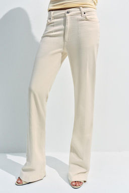 JEANS ZW COLLECTION BOOTCUT TIRO MEDIO / Crudo - Zara фото 13