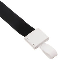 Цена за 100 шт. Лента для бейджа, ширина-15 мм, длина-80 см, с пластиковым держателем, черная