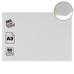 Цена за 50 шт. Картон хром-эрзац, А3 (30 х 42 см), 360 г/м2, "Ладога", немелованный, 0.5 мм
