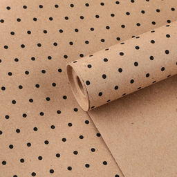 Бумага упаковочная крафт в рулоне «Горох черный», 0.5 х 8 м