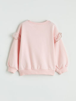 Bisiklet Yaka Nak??l? K?z ?ocuk Sweatshirt 2li