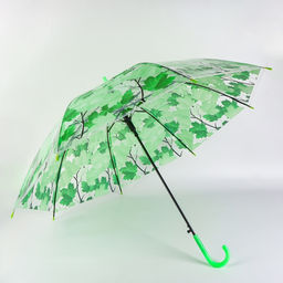 Зонт - трость полуавтоматический «Листопад», 8 спиц, R=45/55 см, d=90 см, МИКС