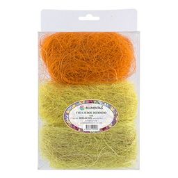 Blumentag BMG-30 MIX Сизалевое волокно 30 г  3 г 02 Св. желтый/желтый/оранжевый