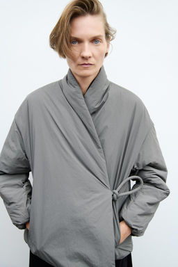 ZW COLLECTION WRAP-AROUND KIMONO JACKET - Zara фото 2