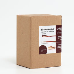 Комплект бежевый ошейник и коричневый поводок с косой - Пушистое счастье фото 9