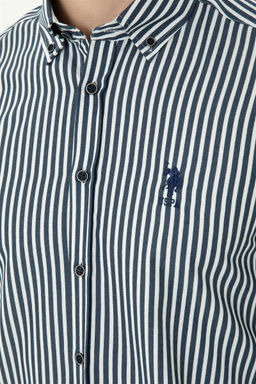 Мужская темно-синяя рубашка с длинным рукавом - U.s. polo assn фото 7