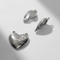 Цена за 2 шт. Замок магнитный «Сердце» навсегда (набор 2 шт.), цвет серебро