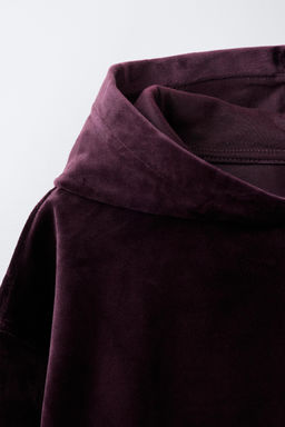 HOODIE AND WIDE-LEG VELOUR TROUSERS SET - Zara фото 6