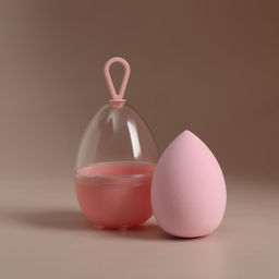 Цена за 2 шт. Спонж для макияжа «Капля», 6×4 см, увеличивается при намокании, в футляре, нежно-розовый