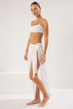 Ekru Baglamal? Dokuma Plaj Pareo TBESS25PR00009 - Trendyolmilla фото 2