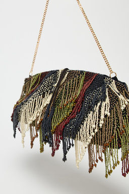 SEQUINNED CLUTCH BAG WITH FRINGING - Zara фото 4