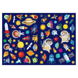 Наклейки многоразовые Я изучаю космос, 70 наклеек