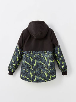 Kap??onlu Bask?l? Reflekt?r Detayl? Erkek ?ocuk Mont - Waikiki фото 3