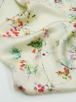 Вискозный атлас (Digital) Рябиновая веточка, ш.1.5м, вискоза-100%, 115гр/м.кв - Купава фото 6