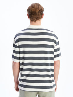 LC Waikiki Mavi Polo Yaka _izgili Penye Erkek Ti__rt