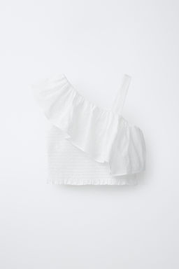 TOP VOLANTE ASIM?TRICO / Blanco - Zara фото 4