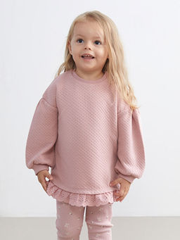 Dantel Detayl? K?z Bebek Sweatshirt ve Tayt