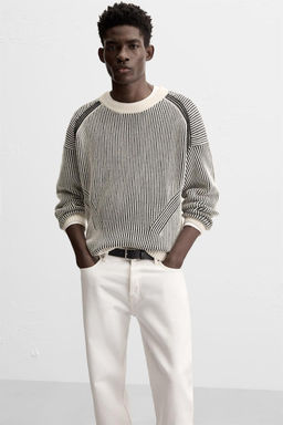 TEXTURED COLOUR BLOCK SWEATER - Zara фото 5