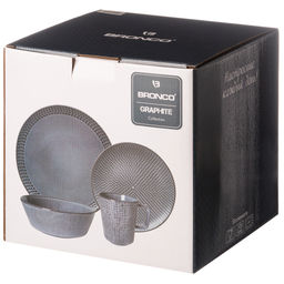 Набор посуды обеденный Bronco Graphite на 4 персоны 16 предметов фото 2