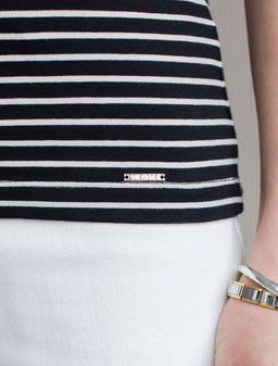 Топ в полоску из премиального хлопка с эластаном