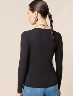 Джемпер Vilatte из вискозы с нейлоном черный фото 4