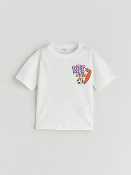 Bisiklet Yaka Bask?l? Erkek ?ocuk Ti??rt