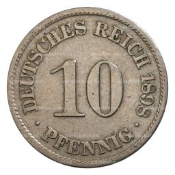 Монета 10 пфеннигов 1898 года А Германия