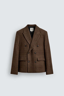 BOXY FIT CHECK SUIT BLAZER - Zara фото 7