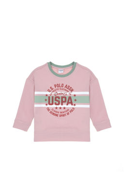 Розовый свитшот с круглым вырезом для девочек Неожиданная скидка в корзине - U.s. polo assn фото 2