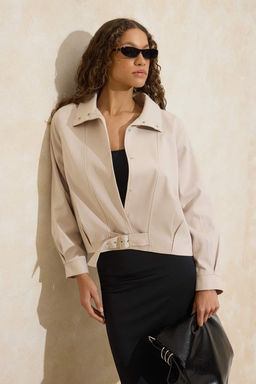 Tas Regular Kal?p Kemer Detayl? Gabardin Ceket Mont TWOSS26MO00003