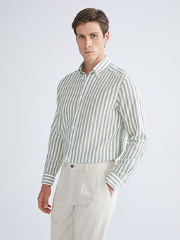 Regular Fit Uzun Kollu ?izgili Erkek G?mlek