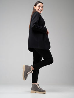 Ботинки 307.florida be.Серый замок замша/шерсть