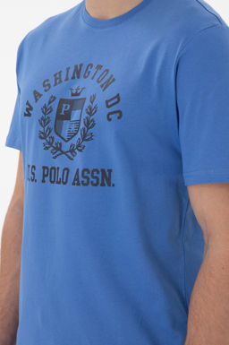 Erkek Regular Fit Bisiklet Yaka Bask_l_ _ndigo Ti__rt Sepette S_rpriz _ndirim - U.s. polo assn фото 14