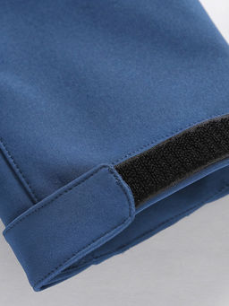 Парка женская софтшелл виндстоппер удлинённая с капюшоном синего цвета 9618_1S